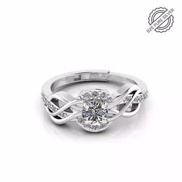 925 Pure Silver Infinity Ring For Women Certificate of Authenticity & 925 Hall Mark