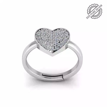 925 Pure Starling Silver Trendor Heart Decor Special Ring for Ladies