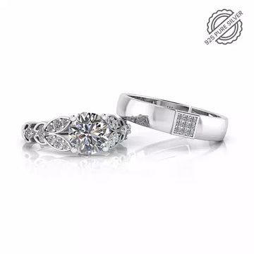 925 Pure Starling Silver Antique Austrian Engagement and Classy Status Special Couple's Ring
