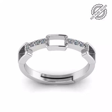 925 Sterling Silver minimal zircon diamond Ring