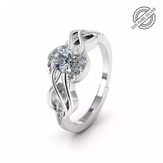 925 Pure Silver Infinity Ring For Women Certificate of Authenticity & 925 Hall Mark