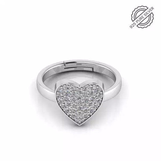 925 Pure Starling Silver Trendor Heart Decor Special Ring for Ladies
