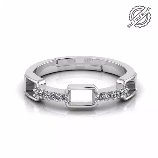 925 Sterling Silver minimal zircon diamond Ring