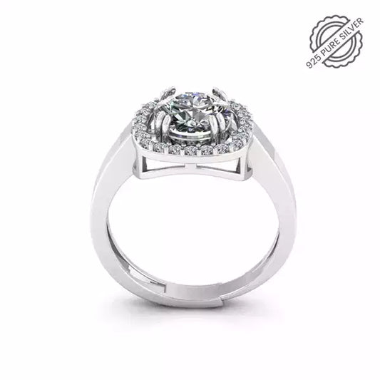 Pure 925 Silver Sapphire Engagement Ring For Girls